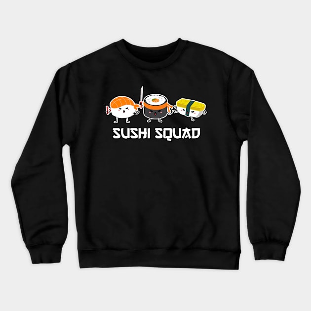 Sushi Gift Design Japanese Sashimi Anime Sushi Squad Print Crewneck Sweatshirt by Linco